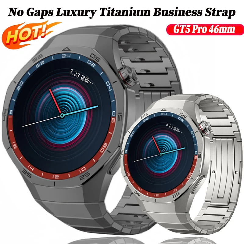 Nahtloses Luxus-Titanlegierungsarmband für Huawei Watch GT 5Pro 46mm Metallarmband für Huawei Watch GT5 Pro Business Band Correa