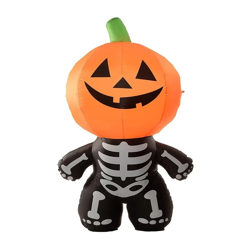 Inflatable Pumpkin Arch a Spooky Entrance Decoration with LED Light Perfect for Halloween Parties and Store Grand Opening