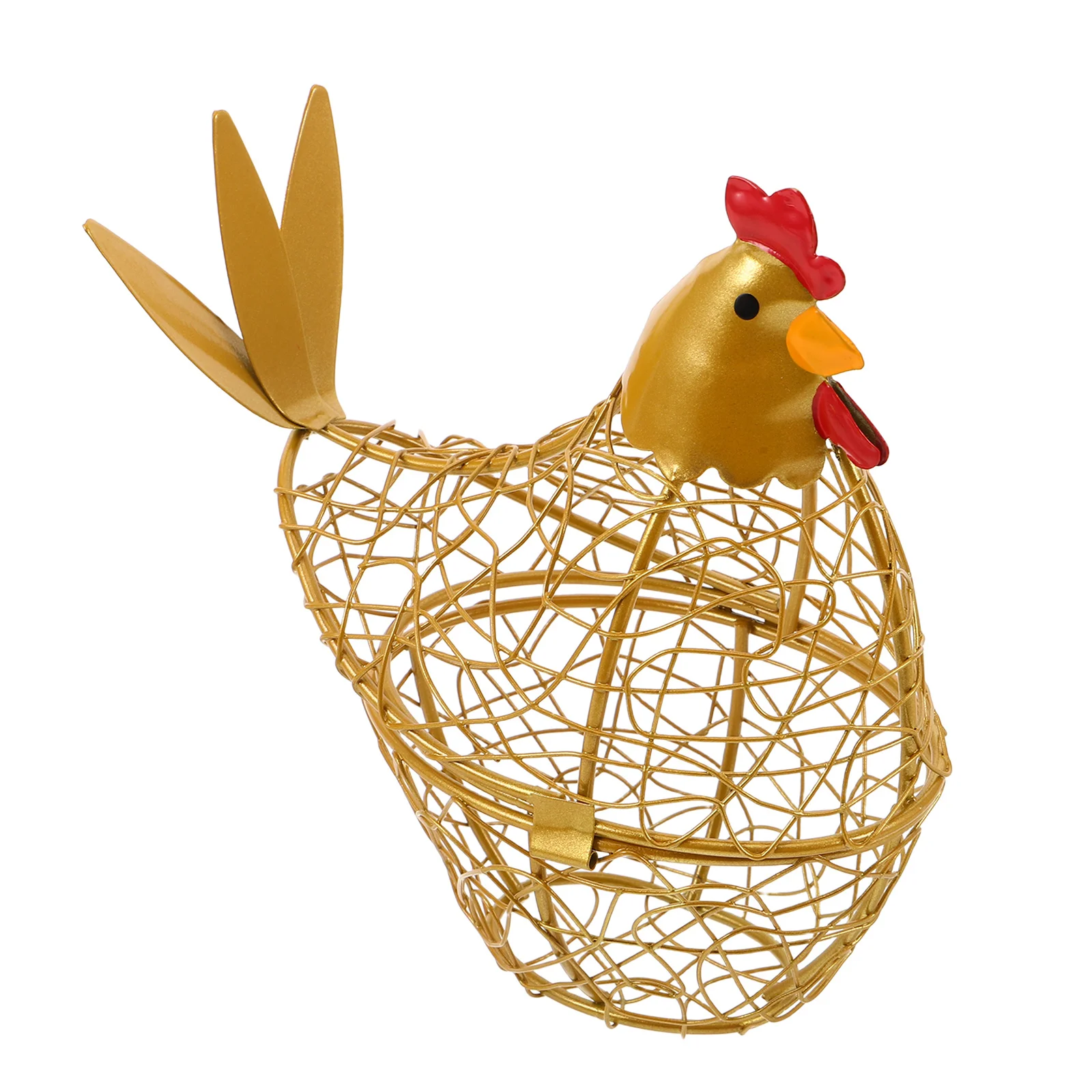 سلة بيض المطبخ حامل تخزين شبكي سلكي ذهبي لمنظم البيض الطازج والخضروات والفواكه كونترتوب حديد معدني