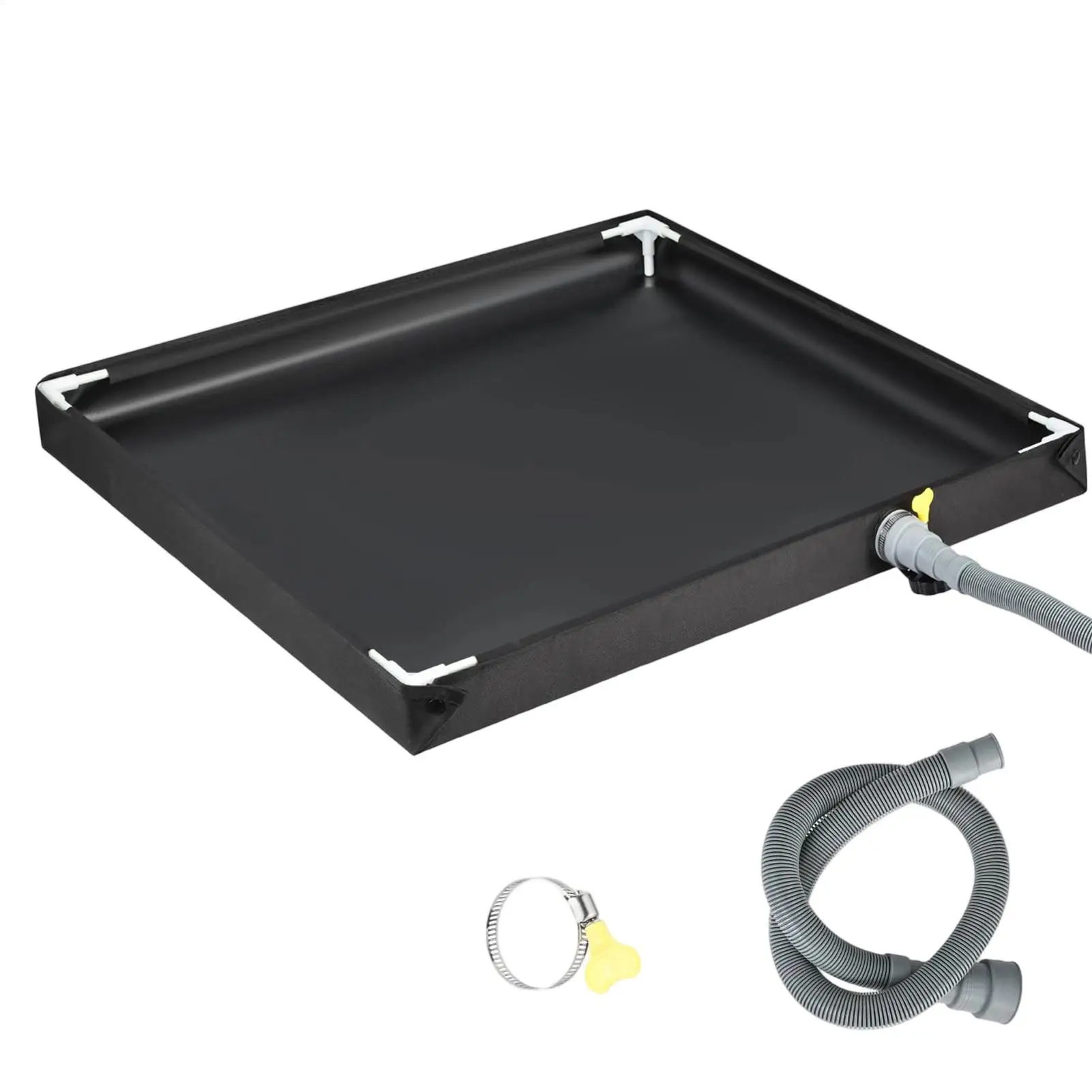 Portable AC Drip Pan Leak-proof Foldable Oxford Water Catch Tray With Pipe Raised Edges Air Conditioner Water Catcher For