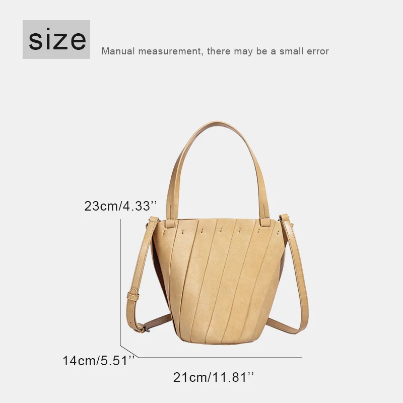 Korean Spring Collection Small Bucket Bags For Women Luxury Designer Handbags And Purses 2026 New In PU Splicing Design Shoulder