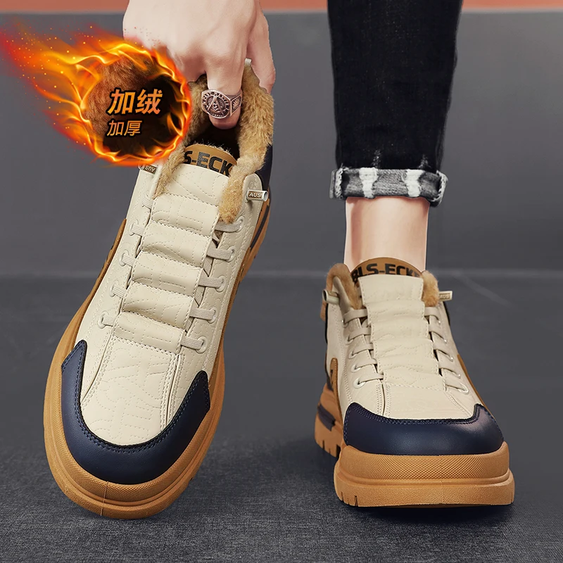 men boots 2023 New Winter Slippers Warm Men Shoes Waterproof Non-Slip Plush Sneakers Male tenis shoes Boots Men Sneakers Winter