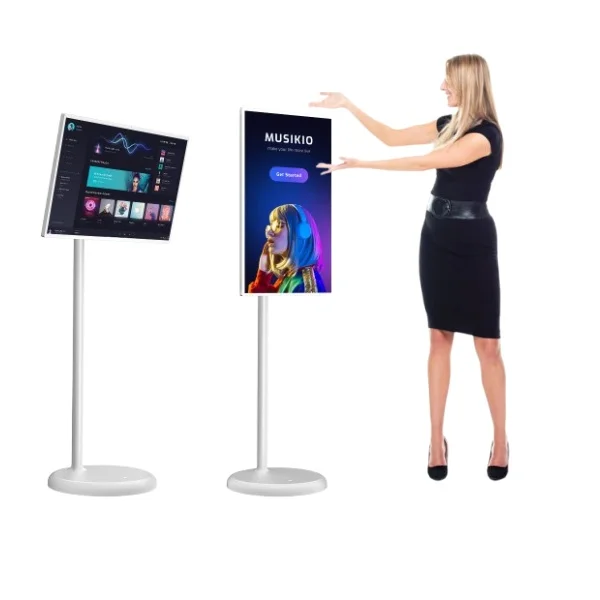 

32 Inch Smart Portable Tv Floor Standing Touch Screen Android 12 Veitical Display Build-in Camera Mobile Camping Fitness Tablet