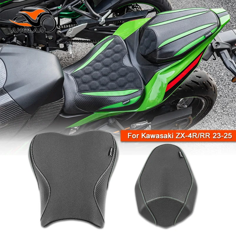 Motorcycle Front Driver Rear Passenger Seat Cushion Pad for Ninja ZX-4R ZX-4RR ZX4R ZX4RR 2023 2024 2025 Standard Lower Height