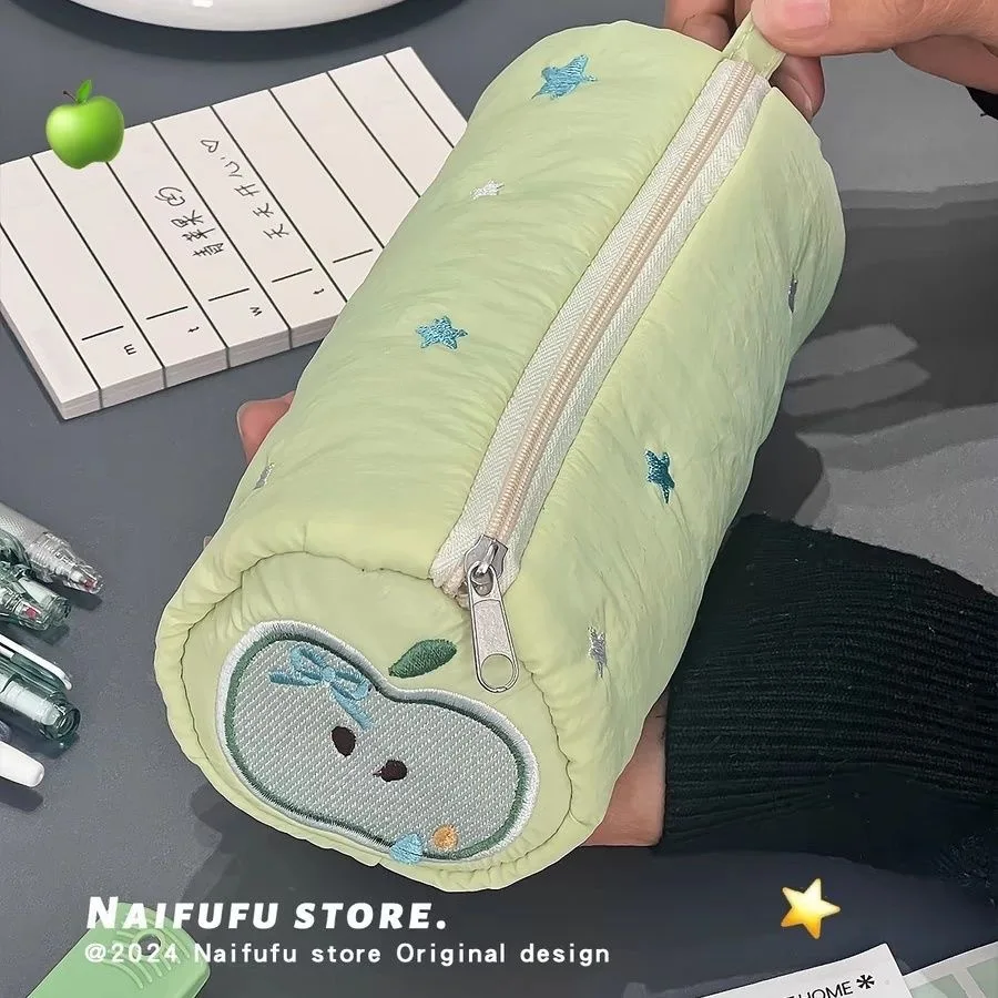 

Soft Fufu Bread Pen Bag High Beauty Apple Stationery Pencil Box Student Storage Makeup Bag Best Gift for Children