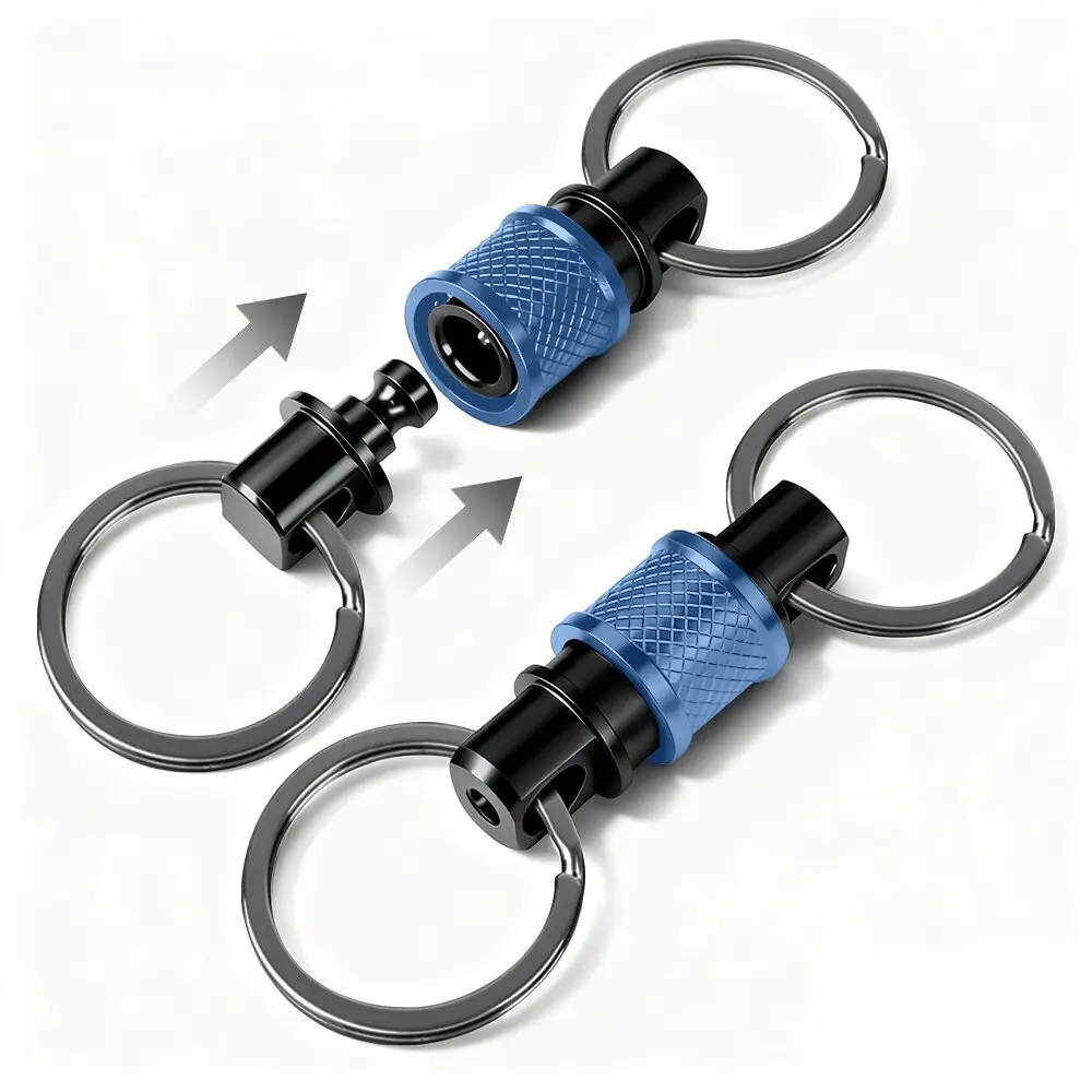 Aluminum Quick Release Keychain Pull Apart Detachable Key Ring Dual Split Key Rings EDC Portable Car Key Connector Men Outdoor K