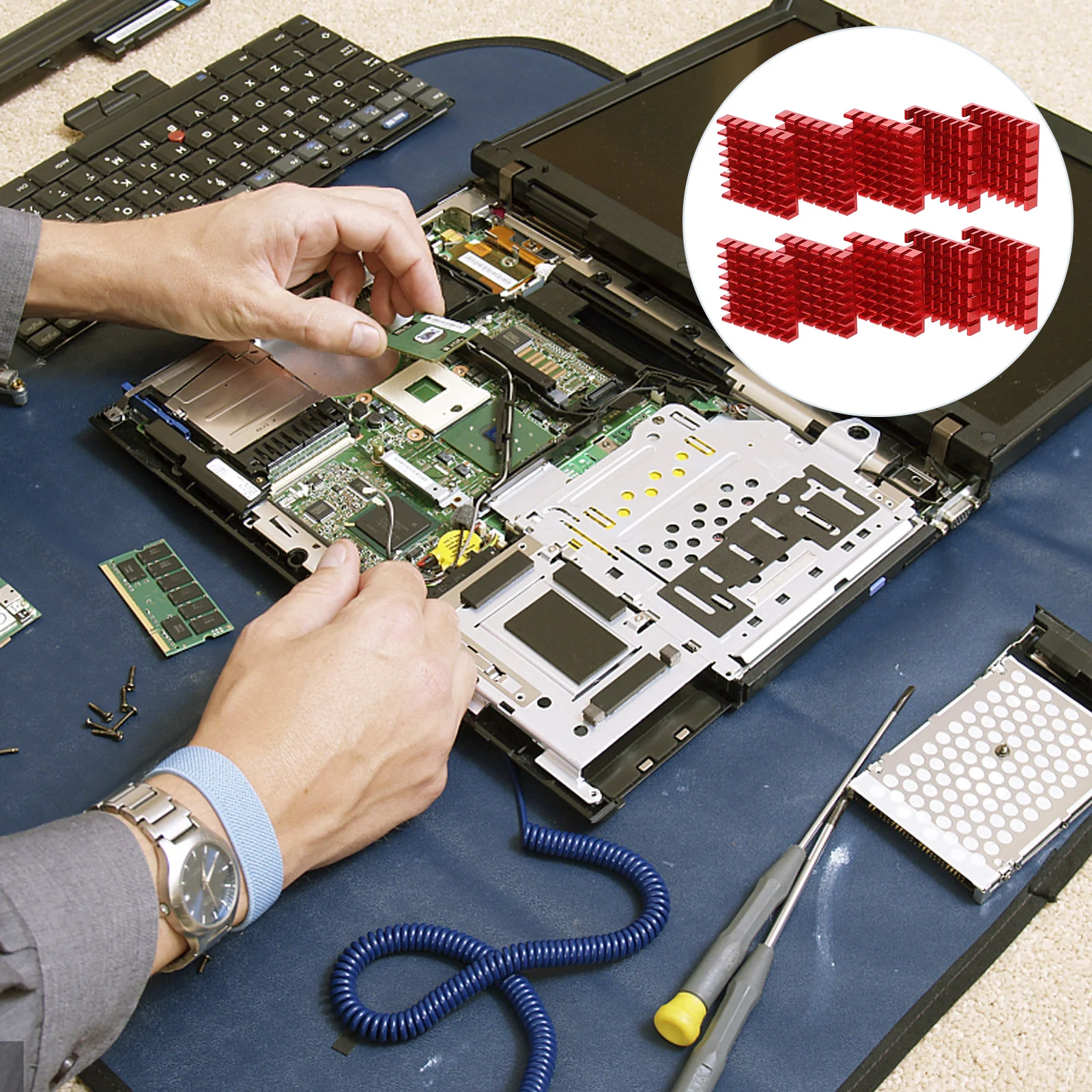 

10Pcs Cooling Fin Heat Sink for Ic Chip Dissipation Aluminum Radiator for LED RAM Diode Triode Electronics Heat Sink