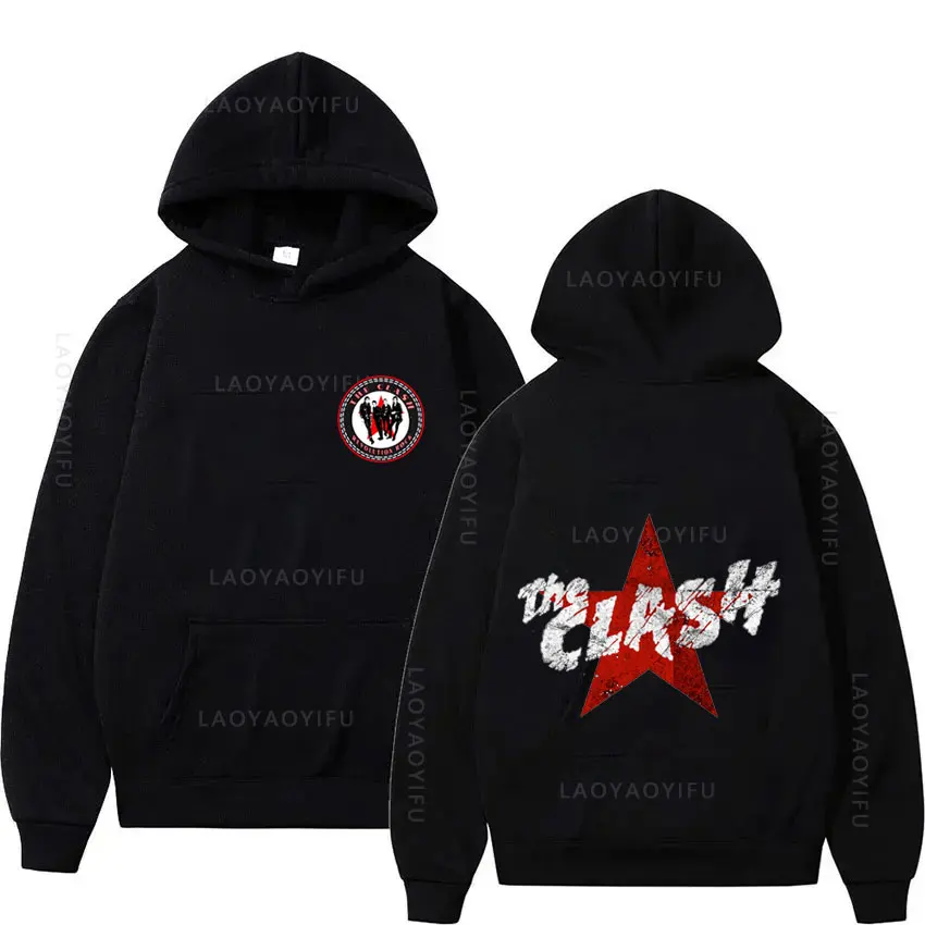 

The Clash Theme Hoodie Men Women Sweatshirt Print Unisex Streetwear Hip Hop Style Autumn Winter Fashion Hip Hop Tops Clothes