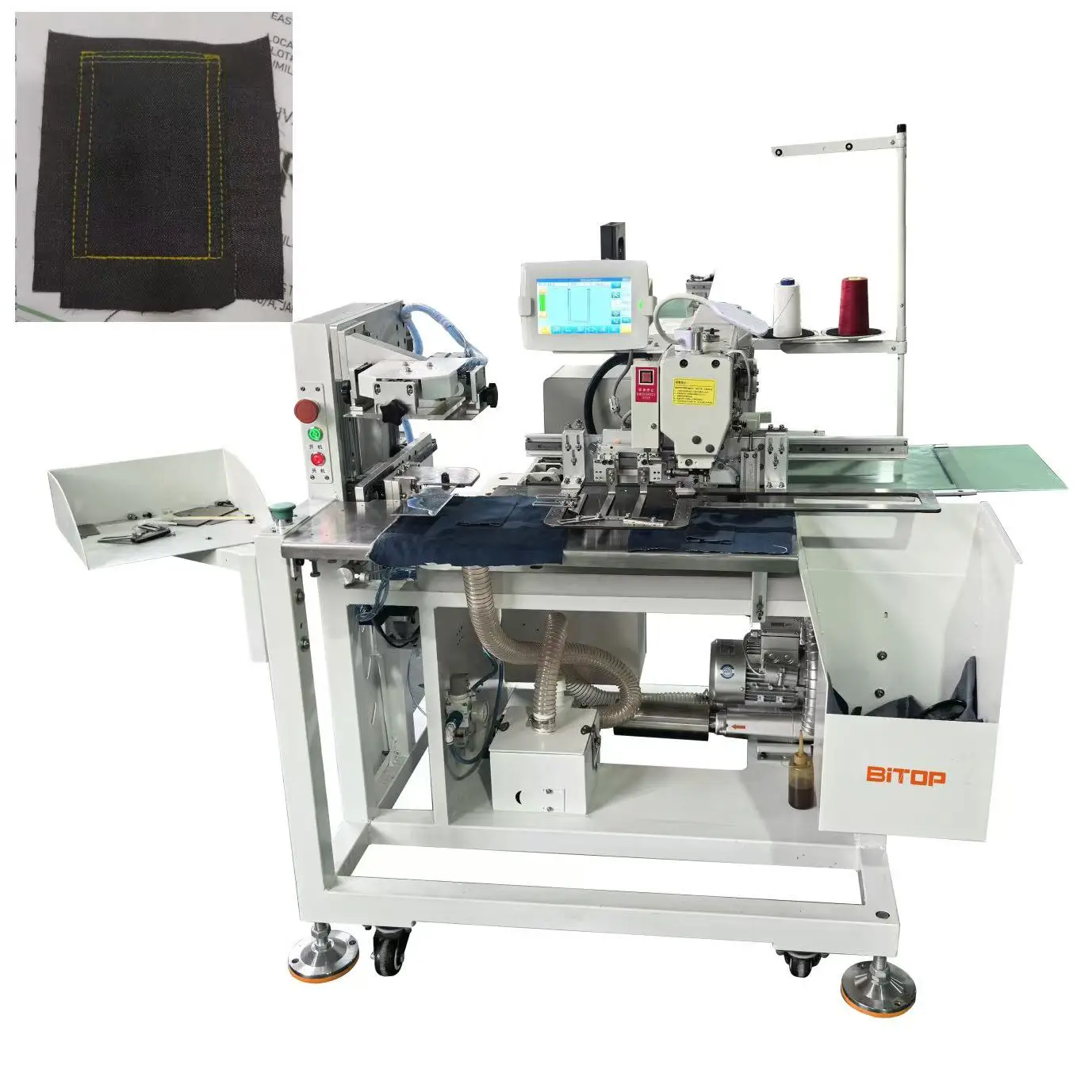 BT-1015TD  Automatic Small Coin Pocket Setter Attaching Programmable Flat-Bed Metal Single Needle Lock Stitch Motor Core