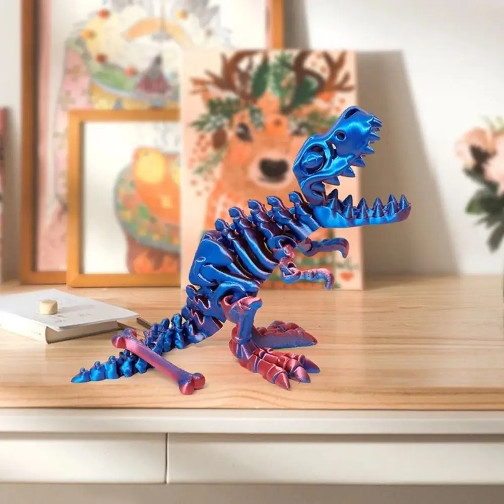 

Tyrannosaurus Rex Dragon 3D Printing Skull Dragon Movable Joint Decoration Toy Can Stand Big-mouth Dinosaur Model