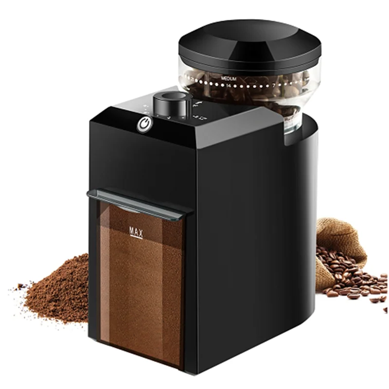 L65A-US Plug Electric Burr Coffee Grinder With Adjustable 28 Grind Settings For Up To 12 Cups
