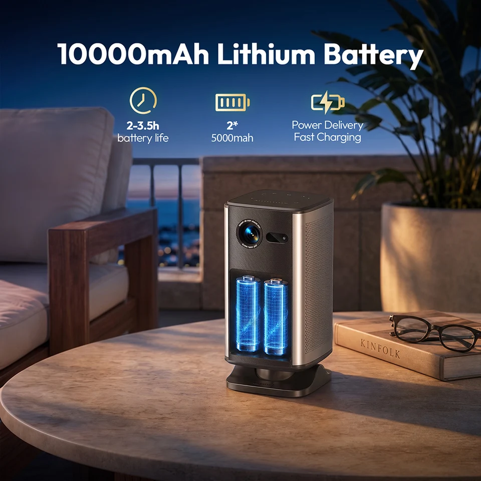 BYINTEK P70X Mini Projector 4K Support Portable with Battery