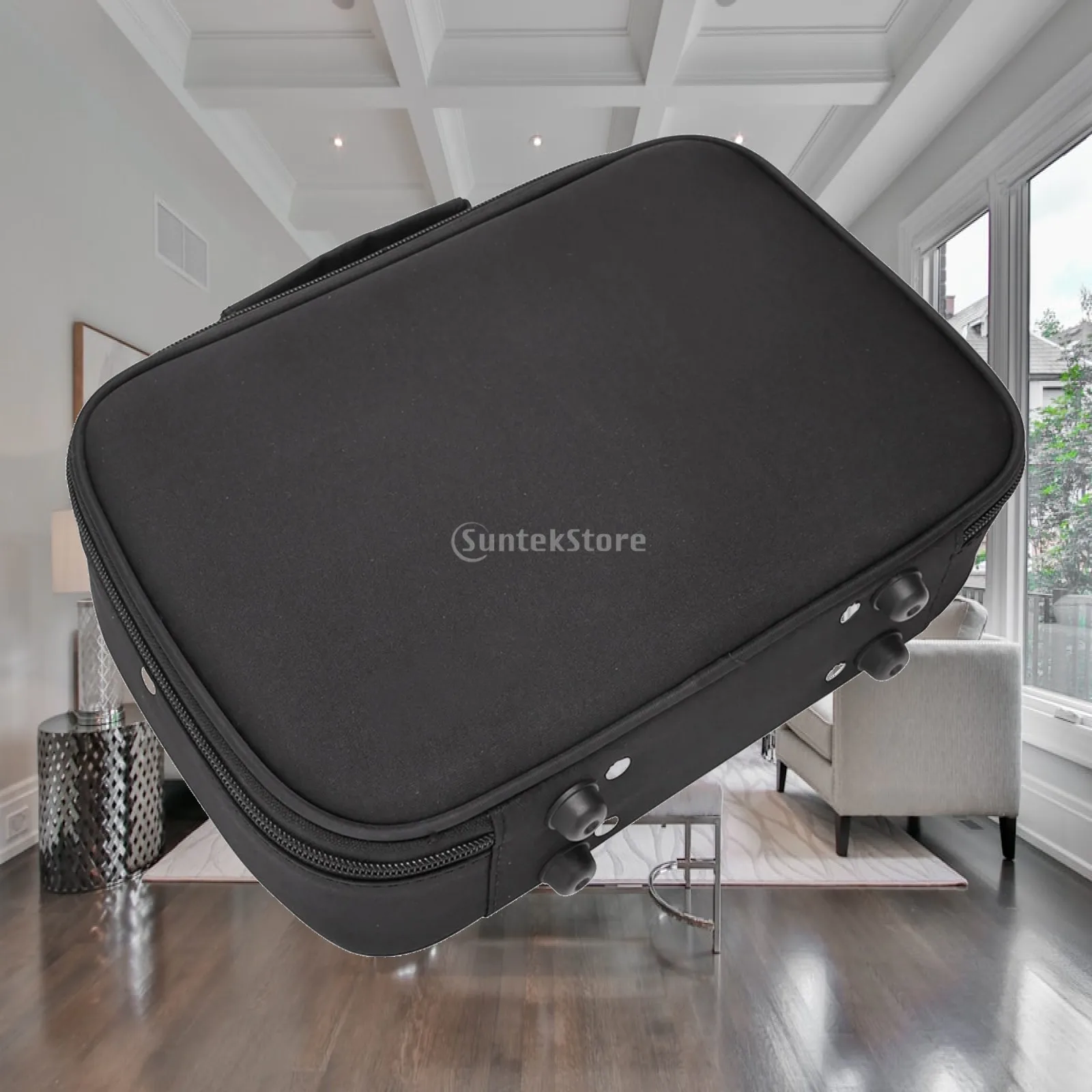 Velvet Barber Tool Organizer Case with Zipper and Handle for Professional Hairdressing Accessories Storage