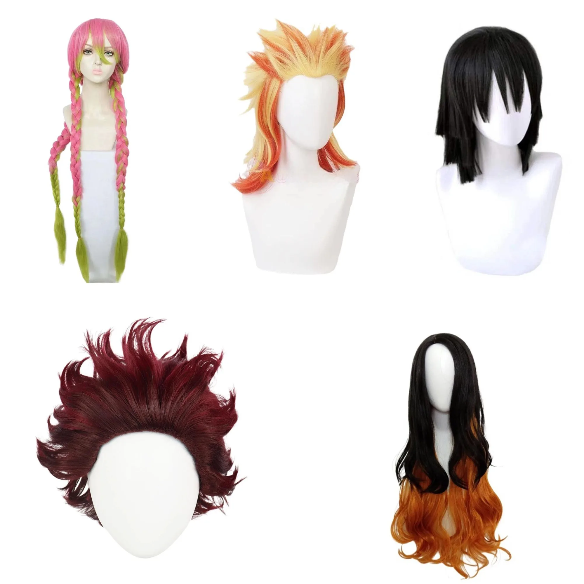 

Anime Demon Moordenaar Kimetsu No Yaiba Tanjiro Kamado Cosplay Synthetic Wigs Korte Kastanjebruine Hittebestendige Haarpruiken