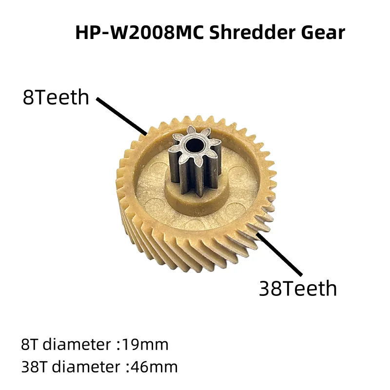 8T-38T pour les accessoires originaux d'engrenage hélicoïdal de moteur de lien de broyeur de papier HP-W2008MC