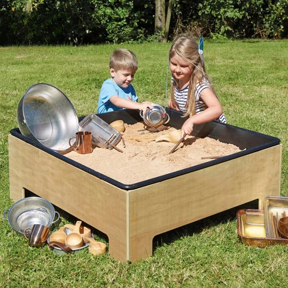 Montessori Daycare Sandpit Outdoor Low Sand and Water Tray Table Toddler Nursery Sensory Wood Kindergarten Preschool Playground