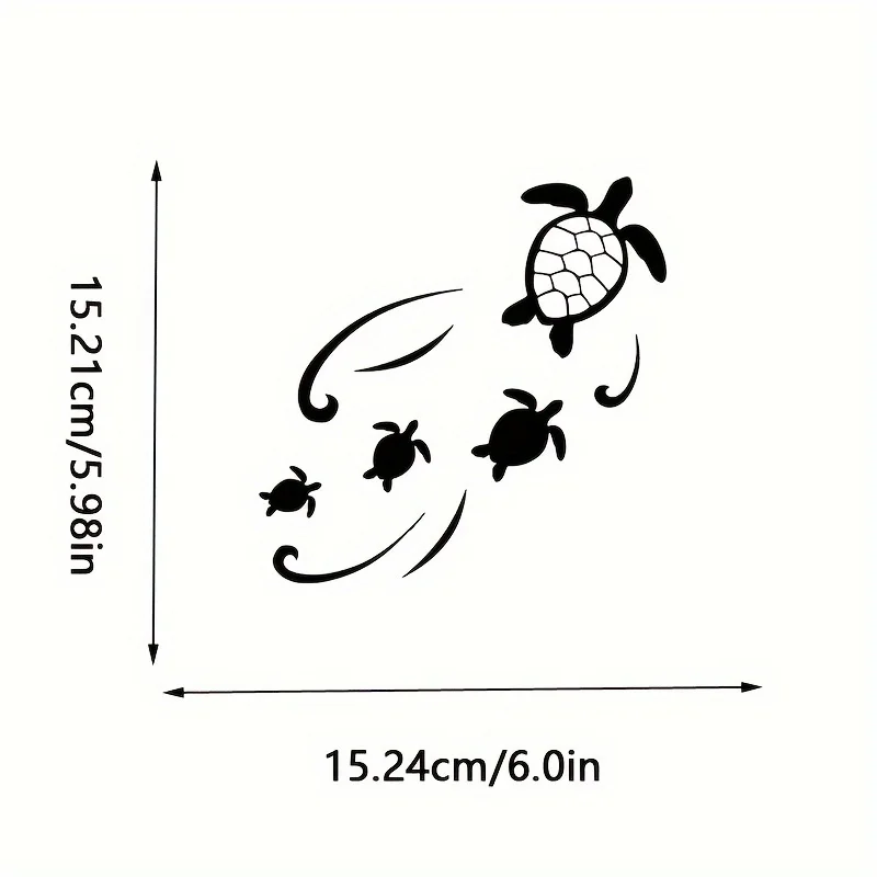 Charming Sea Turtle Family Vinyl Sticker - Waterproof & Weather-Resistant, Ideal for Car Windows & Walls, Car Window Decal