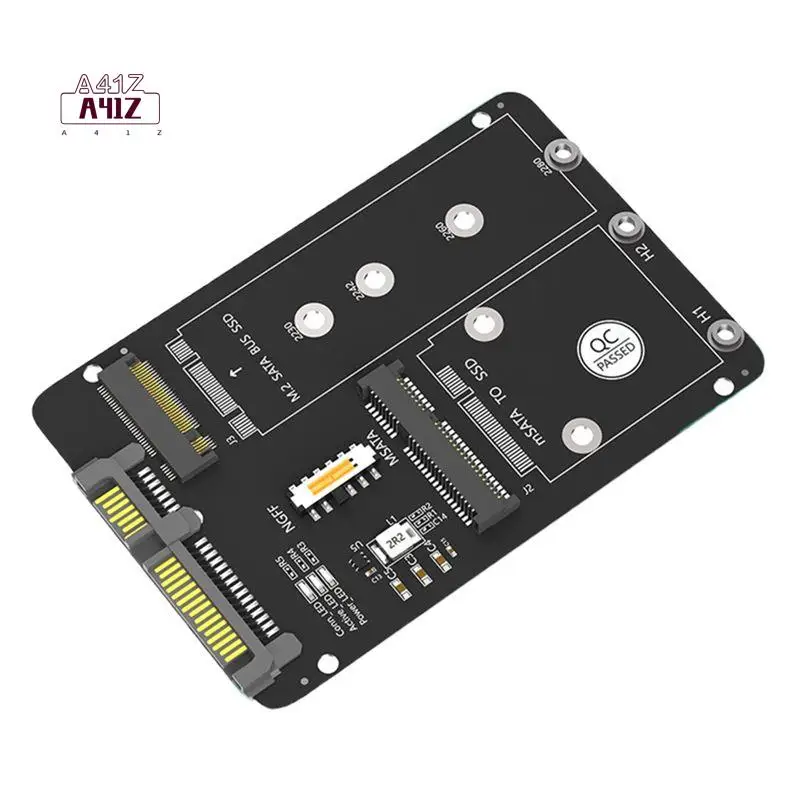 A41Z-M.2 NGFF/MSATA To SATA3 2-In-1 SSD Solid-State Drive 2.5-Inch Hard Drive Enclosure Adapter Card