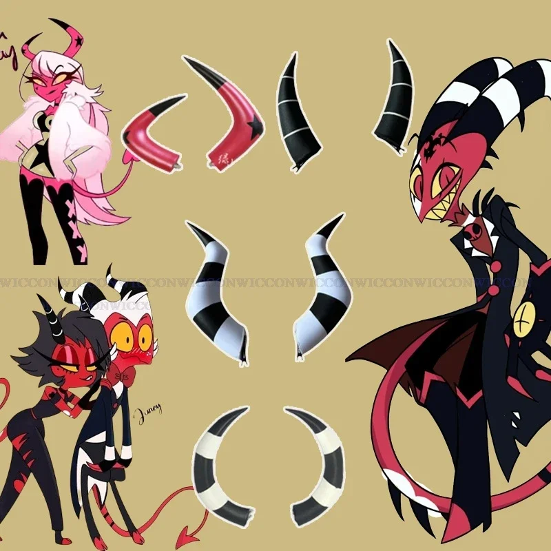 MN1 Anime Helluva Cosplay Boss Moxxie Cosplay Moxxie Corna Millie Prop Nero Corna Bianche Bend Donna Uomo Halloween Cosplay Pr9 * Jy