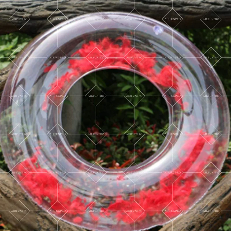 

Hot Selling Customized Funny Clear Inflatable Swimming Ring Towable Float Ring for Kids for Pool Use