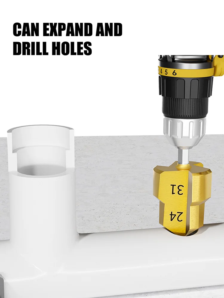 1-3 adet PPR kaldırma kademeli matkap ucu altıgen şaft su borusu bağlantı aracı 20/25/32mm tam açık işlem