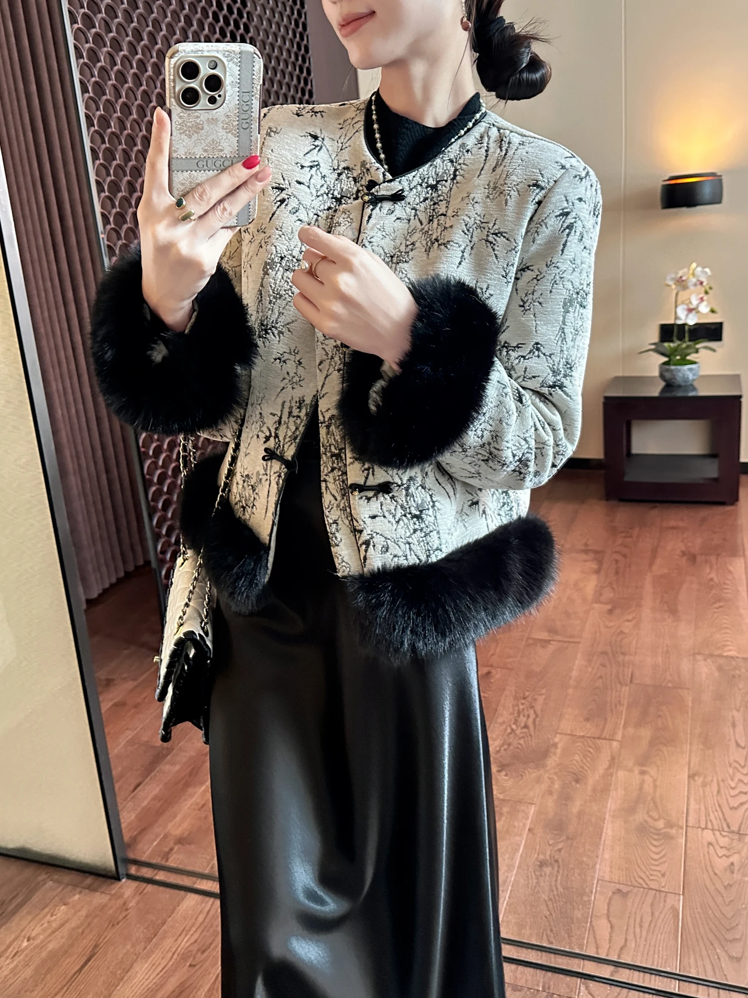 

You See Oriental Ink Sketch Aosphere Heavy Embroidery Chinese Sle Ele Hu Color Coat Long Sve round Ne