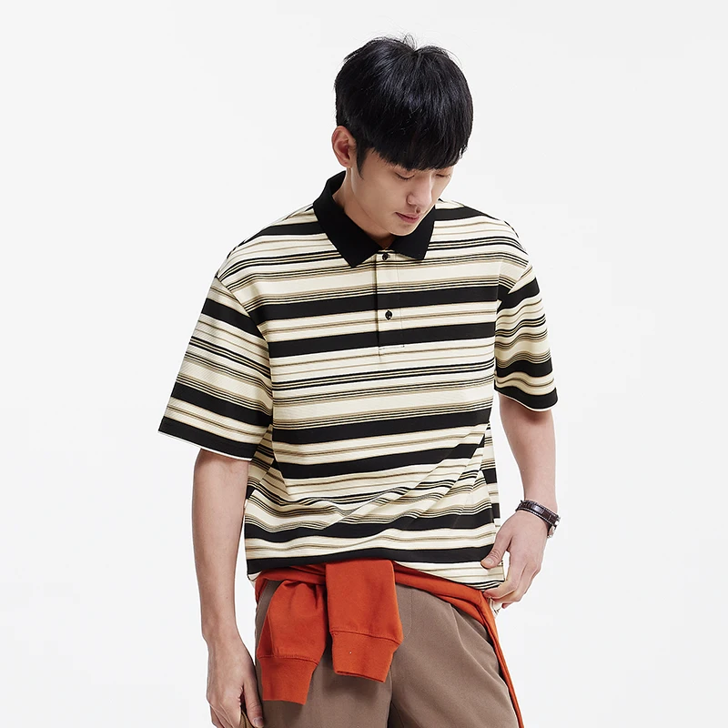 Semir Color Block Textured Stripe Polo Shirt Men Youth Style 2025 Summer New Short Sleeve Casual Commuter Top