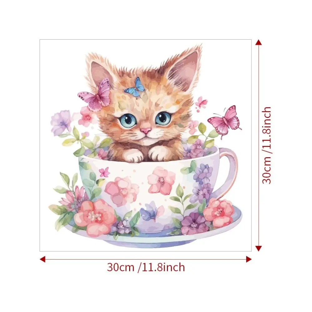 

Funny Cartoon Cat Toilet Sticke Waterproof Adorable Cat Wall Decals Self-adhesive Cartoon Bathroom Mural Bathroom