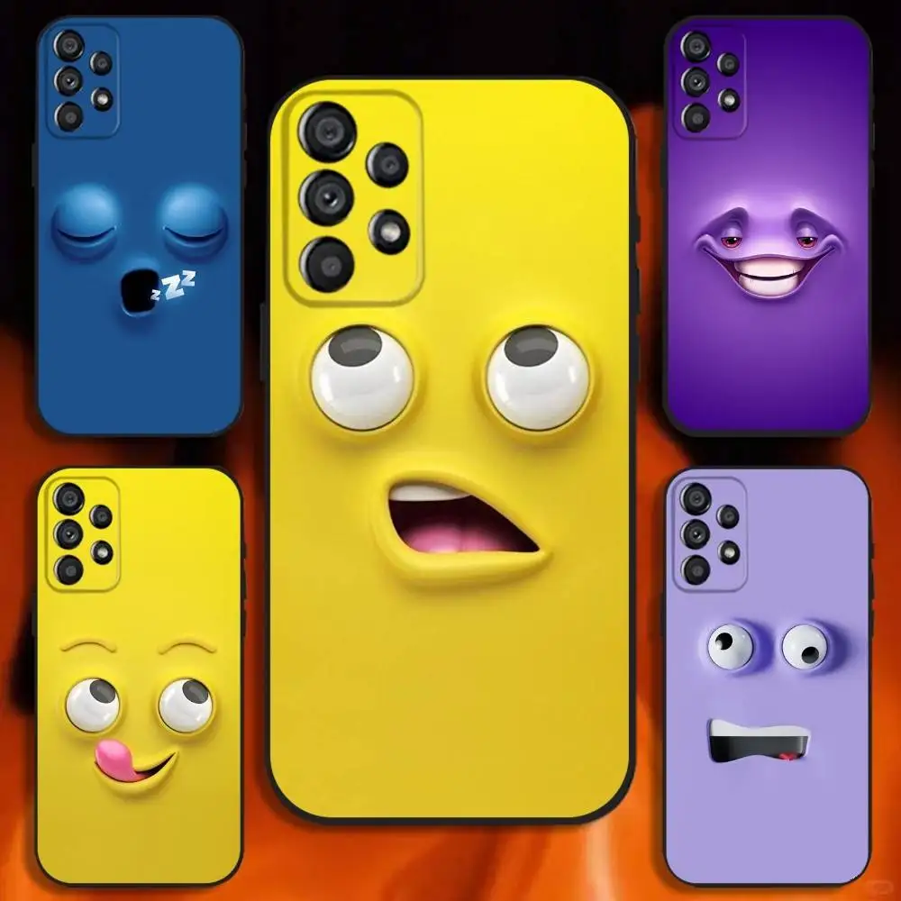 

Funny Face Phone Case For Samsung Galaxy A20,A21s,A22,A31,A32,A52,A53,A72,73,A80 Soft Black Cover
