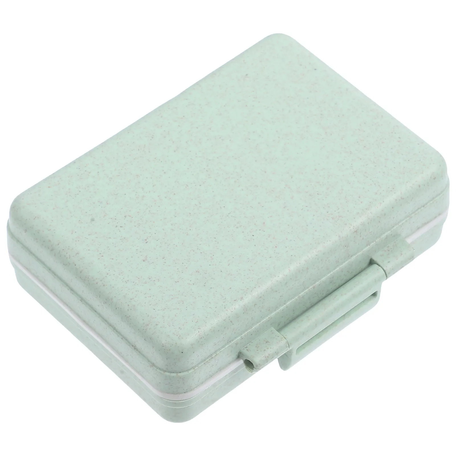 Portable Pill Organizer Box with Independent Compartments Compact Multi-Grid Medicine Case Wear-Resistant PP Wheat Straw