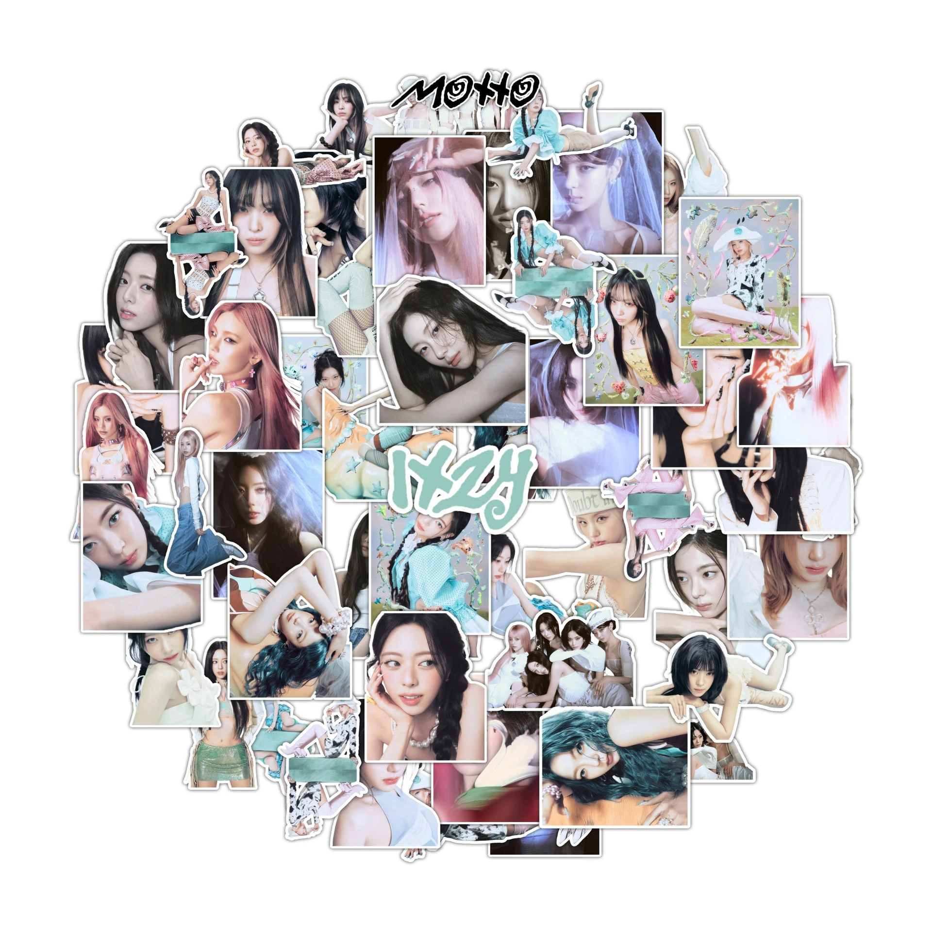 In-stock 55PCS NEW KPOP ITZY mini album Motto sticker,Ryunjin,Yeji,Yuna,pop-up store fans merchandise,Glitch,Look,Pocket,Decals view 2