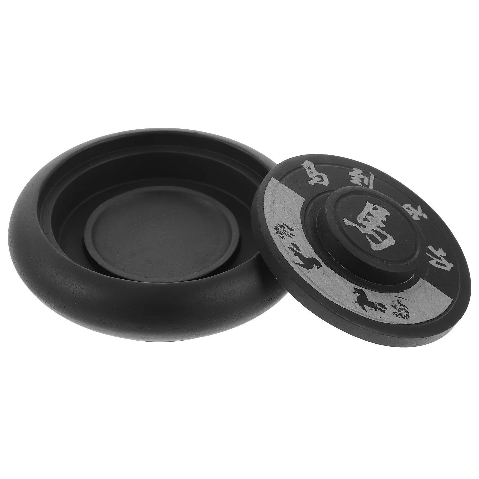 

Dragon Pattern Inkstone Student Ink Grinding Stone 4 Inch Traditional Calligraphy Accessory Inkstone Cover Portable Durable
