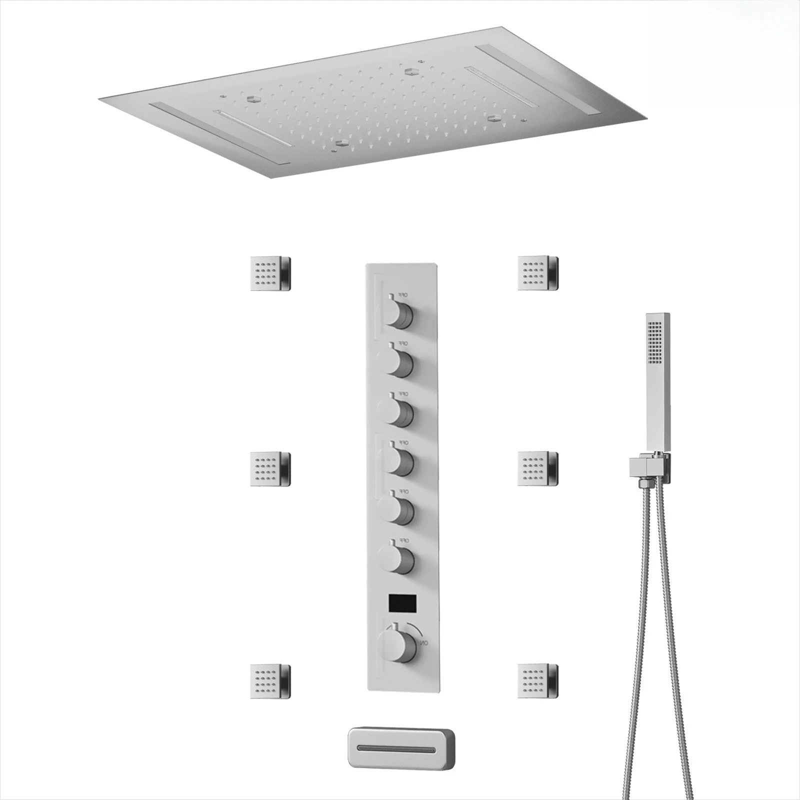 

Shower set Household wall-mounted shower head Bathroom stainless steel concealed shower