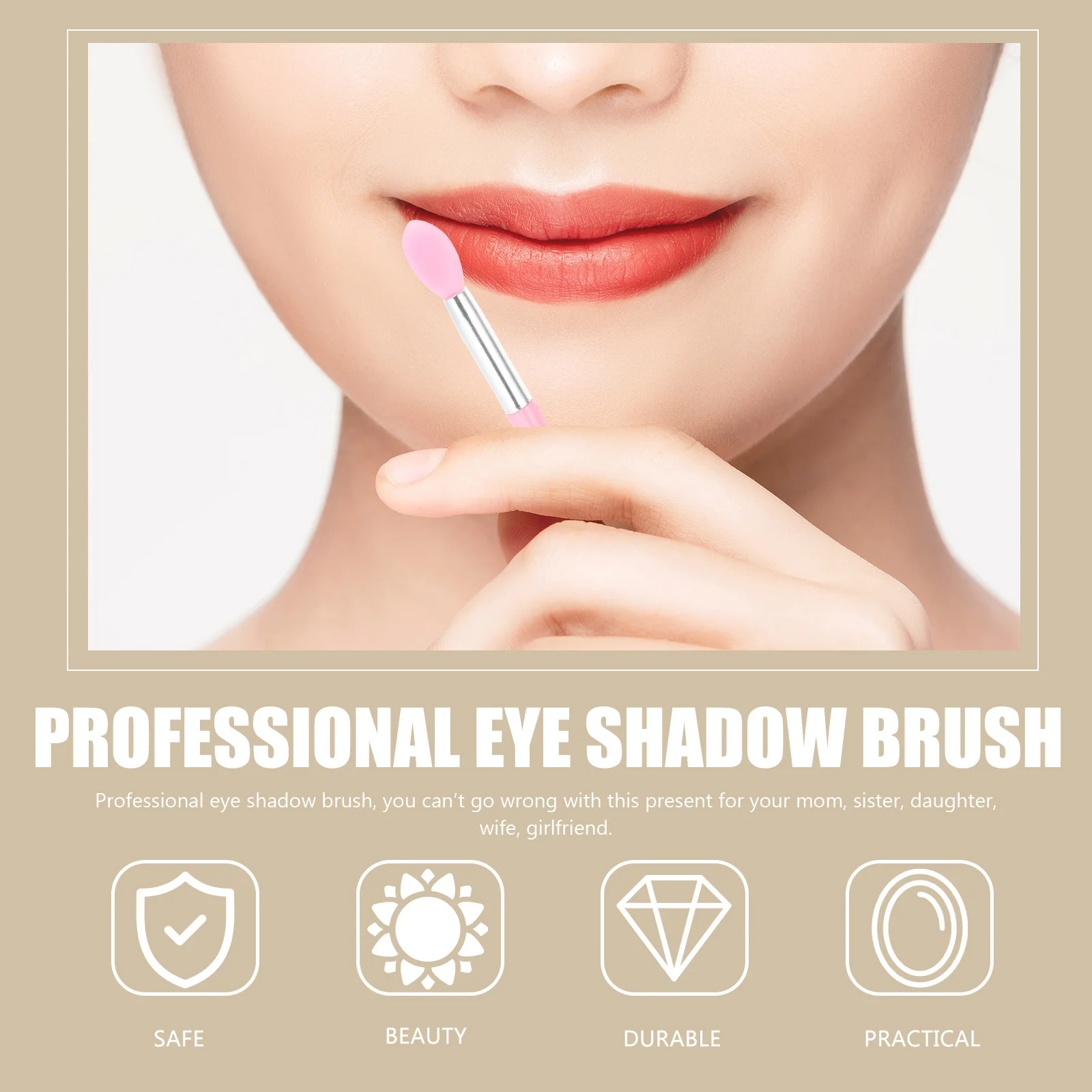 10 Stuks Siliconen Lippenborstel Ultrazachte Kop Antisliphandvat Oogmake-up Borstel Applicator Lippenstift Oogschaduw Crème Make-up