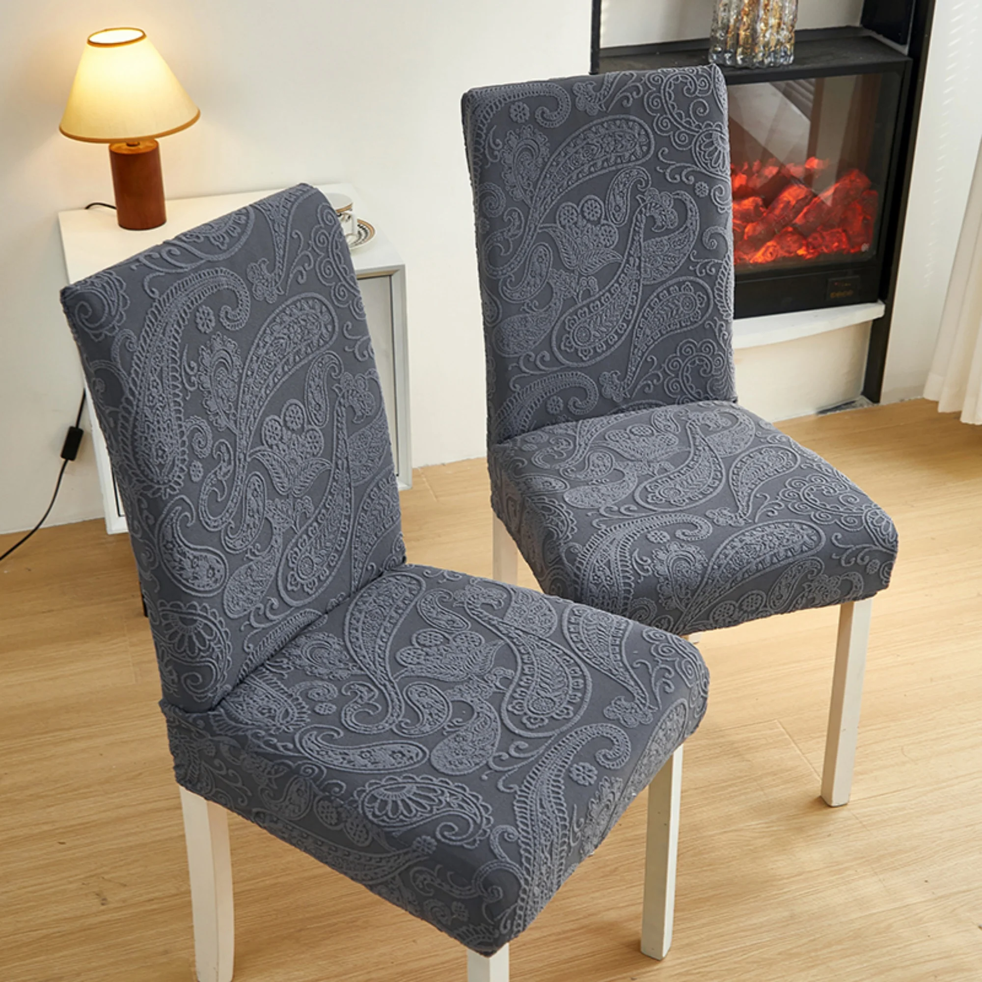 Paisley-Stuhlbezug 2/4/6 Stück – klassischer Jacquard, dehnbarer Samt, weich und gemütlich, für alle Jahreszeiten, Feier-/Partydekoration, Möbelschutz