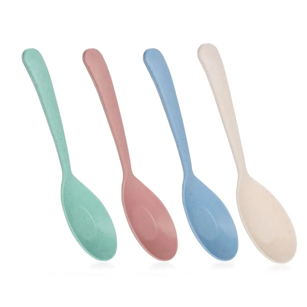 1Pc 15.6cm Soup Spoon Long Handle PP Plastic Microwave Dishwasher Safe Porridge Spoon Rice Spoon Kids Tableware Kitchen Supplies