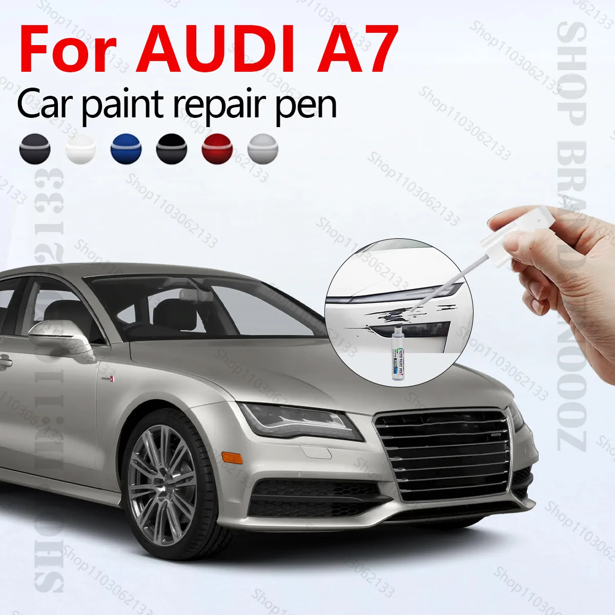 

Ручка для ремонта автомобильной краски для 2010-2023 AUDI A7 Аксессуары для ремонта царапин Краска Белый LY9L Черный LY9B Серый LX7G Коричневый LZ8S Красный