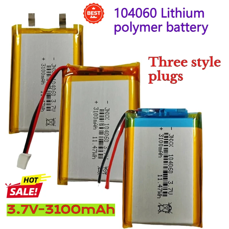 

104060 3100mAh 3.7V Lipo Battery Rechargeable Lithium Battery 3.7V for PS4 Humidifiers GPS Navigation Bluetooth Speaker MP3 MP4