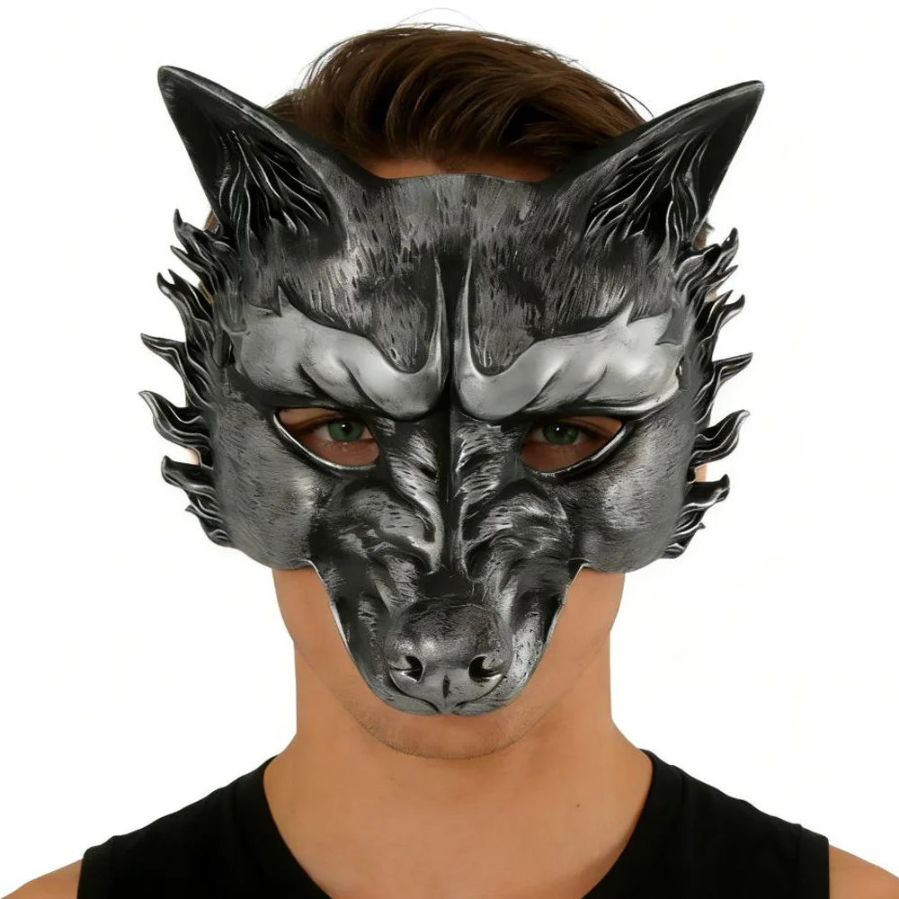 

Animal Werewolf Half Face Mask Cosplay Beast Wolf Pu Masks Carnival Halloween Dress Up Party Costume Props