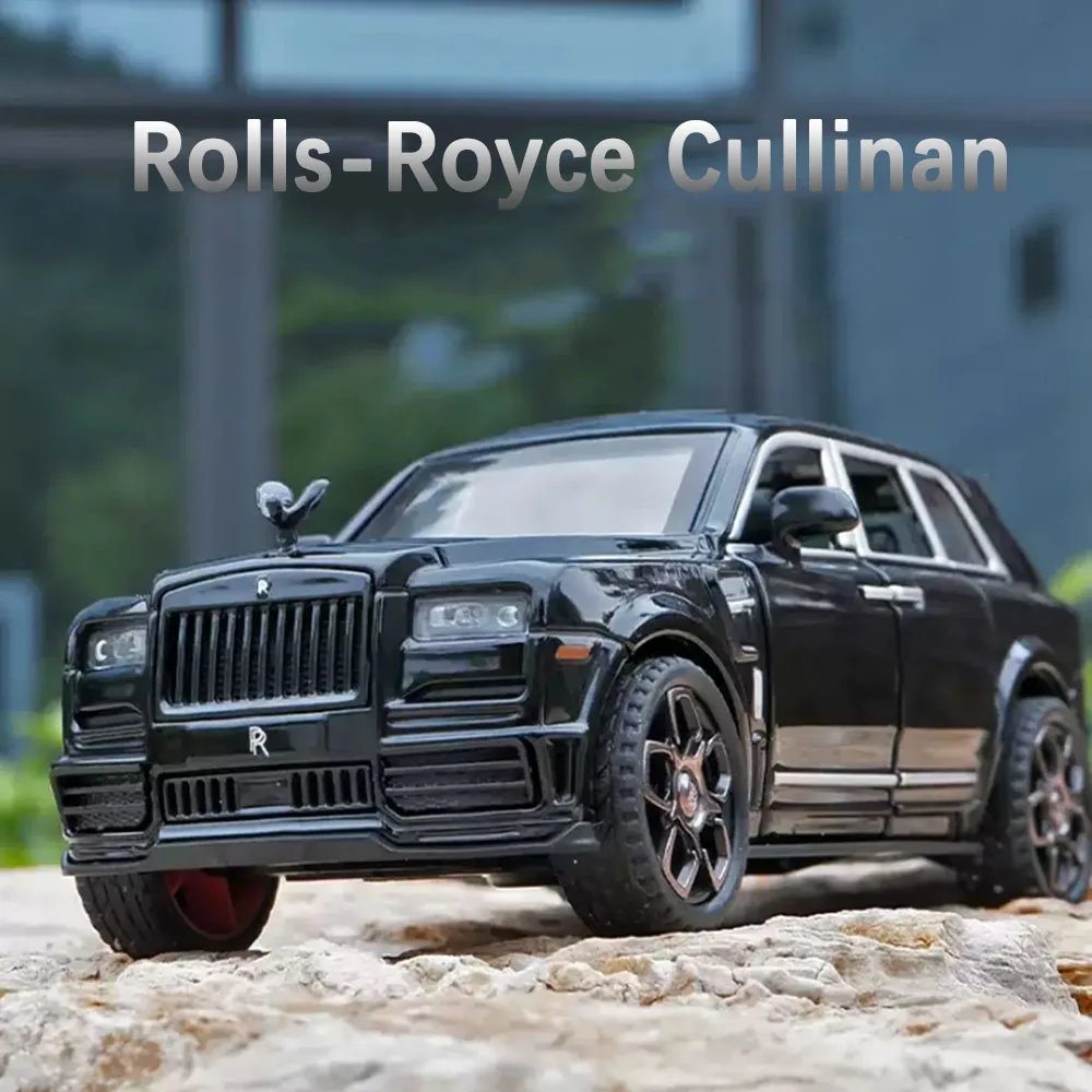 1:36 Rolls-Royce Cullinan M4 Alloy Miniature Car Models Diecast Toys Metal Vehicles Sound Light Pull Back Toy Kid Christmas Gift