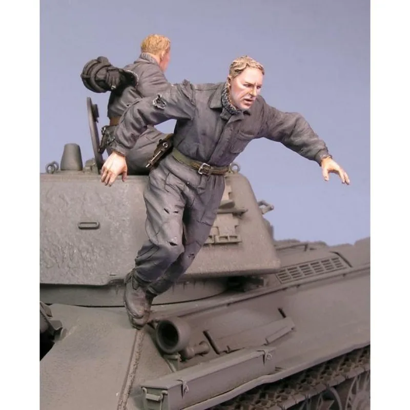 1/35  Resin Figure Model Building Kits Historical Military Hobby GK Tank Crew 2 Persons Unassembled Unpainted DIY Toys 943A