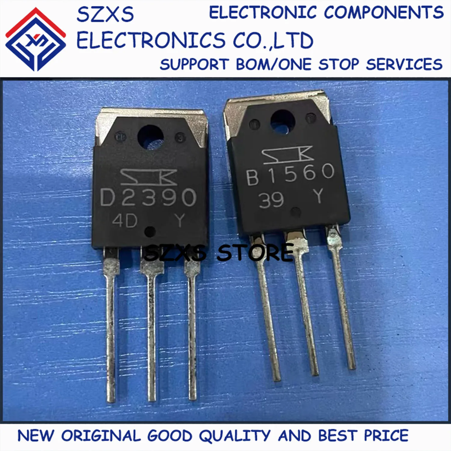 Novo Original 5 Pares 2SB1560 B1560 + 2SD2390 D2390 TO-3P Transistor Amplificador de Áudio em Estoque Componente Eletrônico de Boa Qualidade