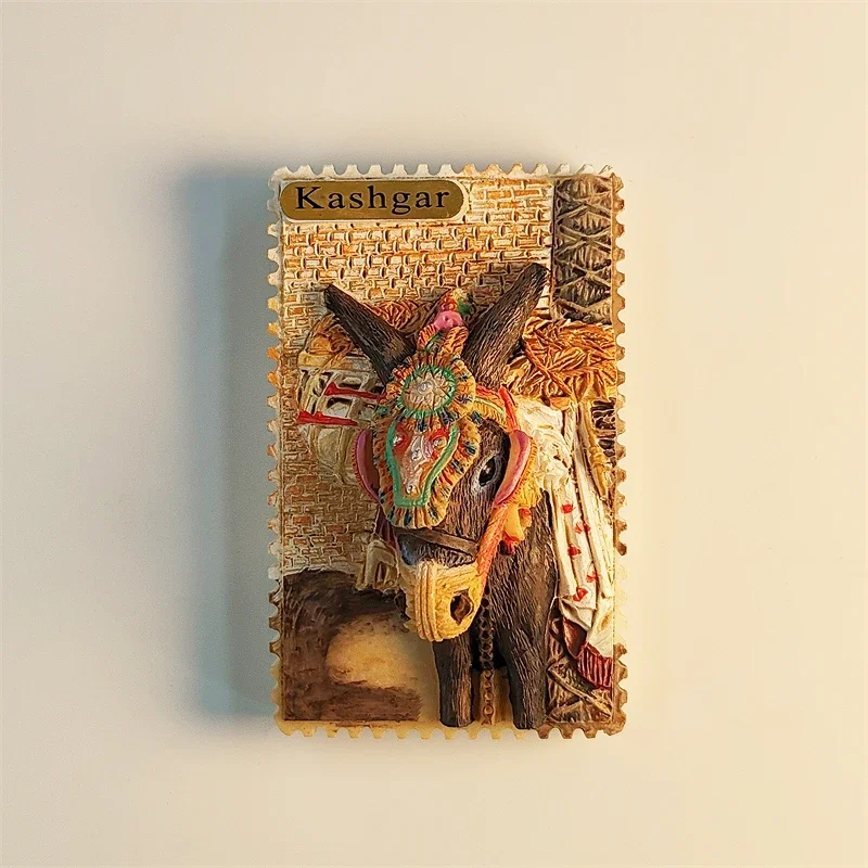 

Wooden Chinese Xinjiang Kashgar Tourism Memorial Decorative Arts and Crafts Small Donkey Magnetic Refrigerator Sticker