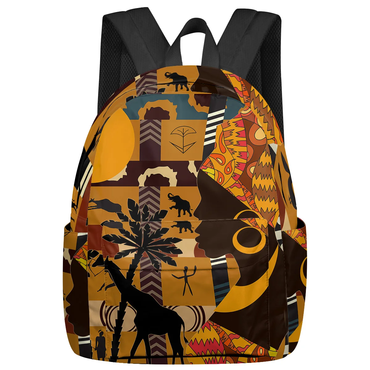 African Woman Female Elephant Giraffe Backpacks Teenagers Student School Bags Laptop Backpack Men Women Female Travel Mochila