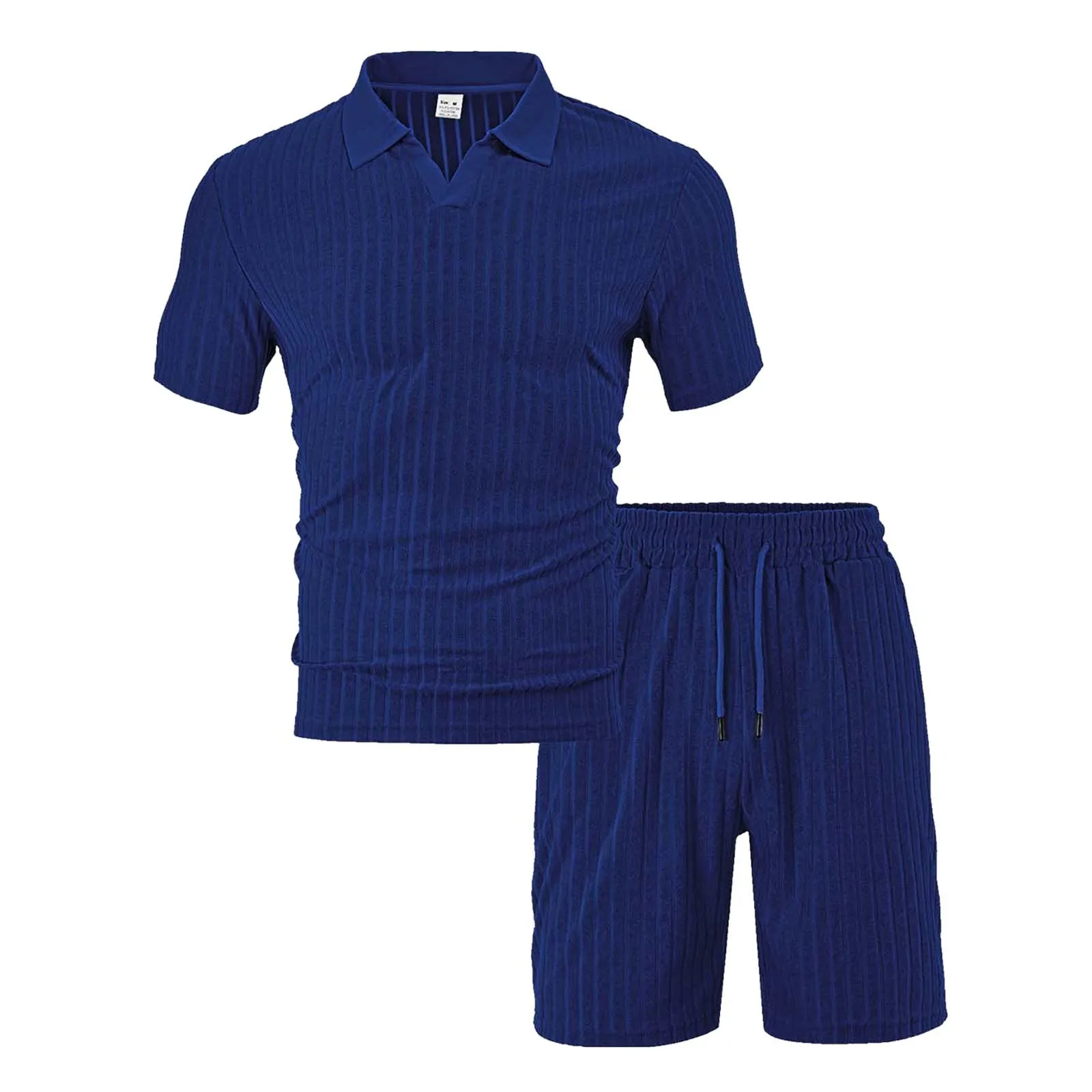 

Prom Tux Mens Summer Breathable Large Straight Towel Jacquard Round Neck Casual Sports Set Suite for Men