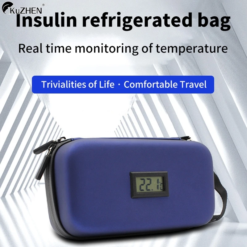 Mini Insulin Cooler Bag Heat Insulation Temperature Display Medicine Diabetic Supplies Travel Case Insulin Cooler Storage Bag