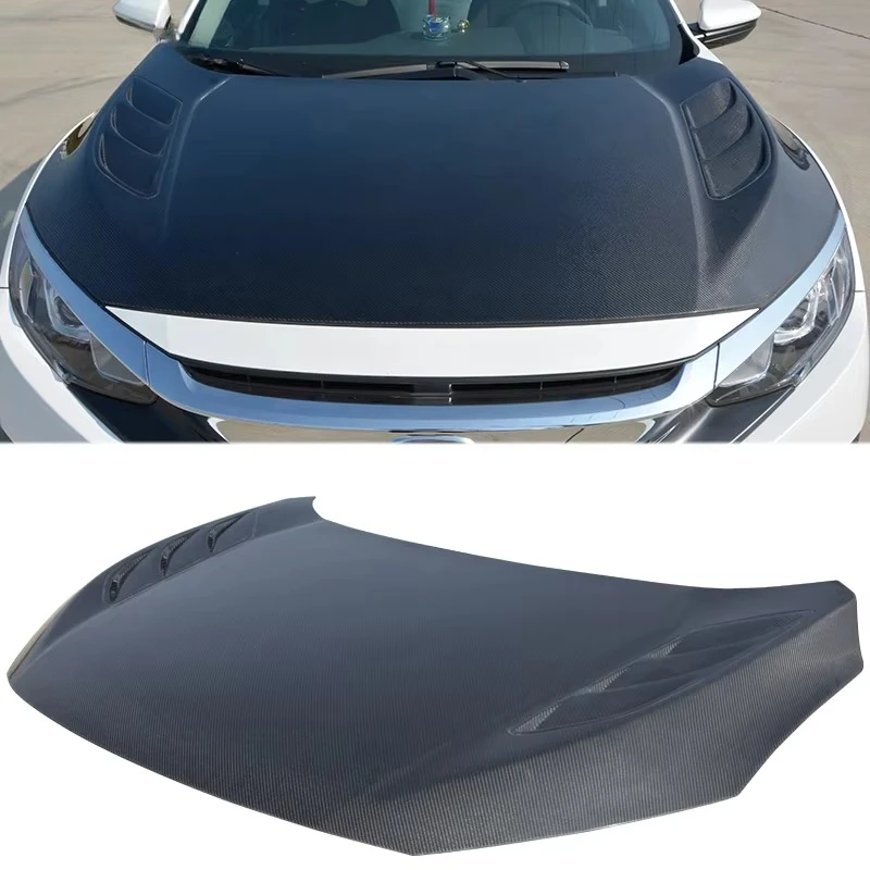 

Style Carbon Fiber Engine Cover for 10th Gen 2017-2020 New Auto Accessories Engine Hood