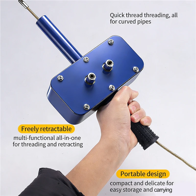 General-purpose Wire Threading Machine Electrician's Wire Threader with 15M Auxiliary Wire for Threading Wires Through Bends
