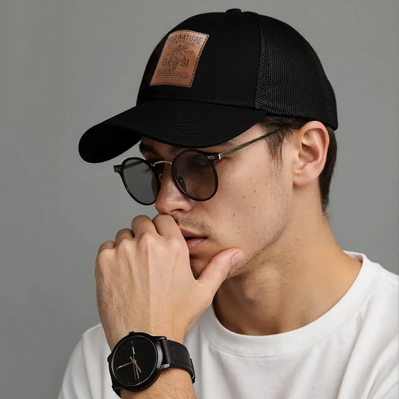 أربعة مواسم شبكة قبعات البيسبول للجنسين الغزلان أيقونة قبعة سائق الشاحنة للنساء الرجال في الهواء الطلق المحمولة الصيد المشي لمسافات طويلة الصيد واقية من الشمس قبعة #3