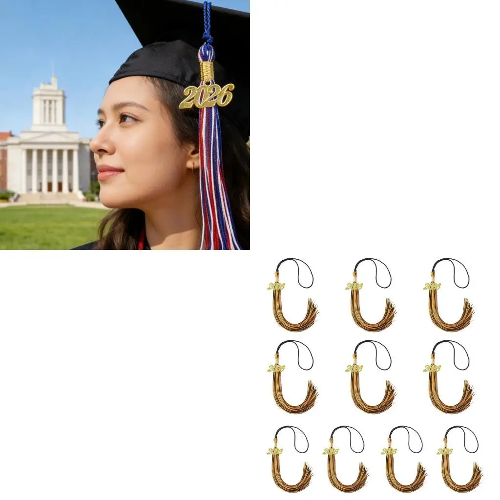 

39BB 10 шт. выпускная кепка с кисточками для бакалавра и докторантуры, шляпа для выпускников, сменная бахрома